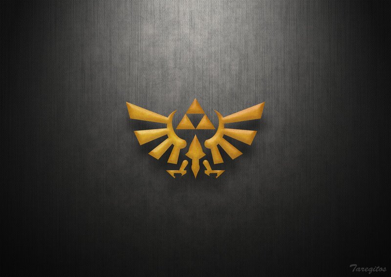 Triforce symbol on dark background