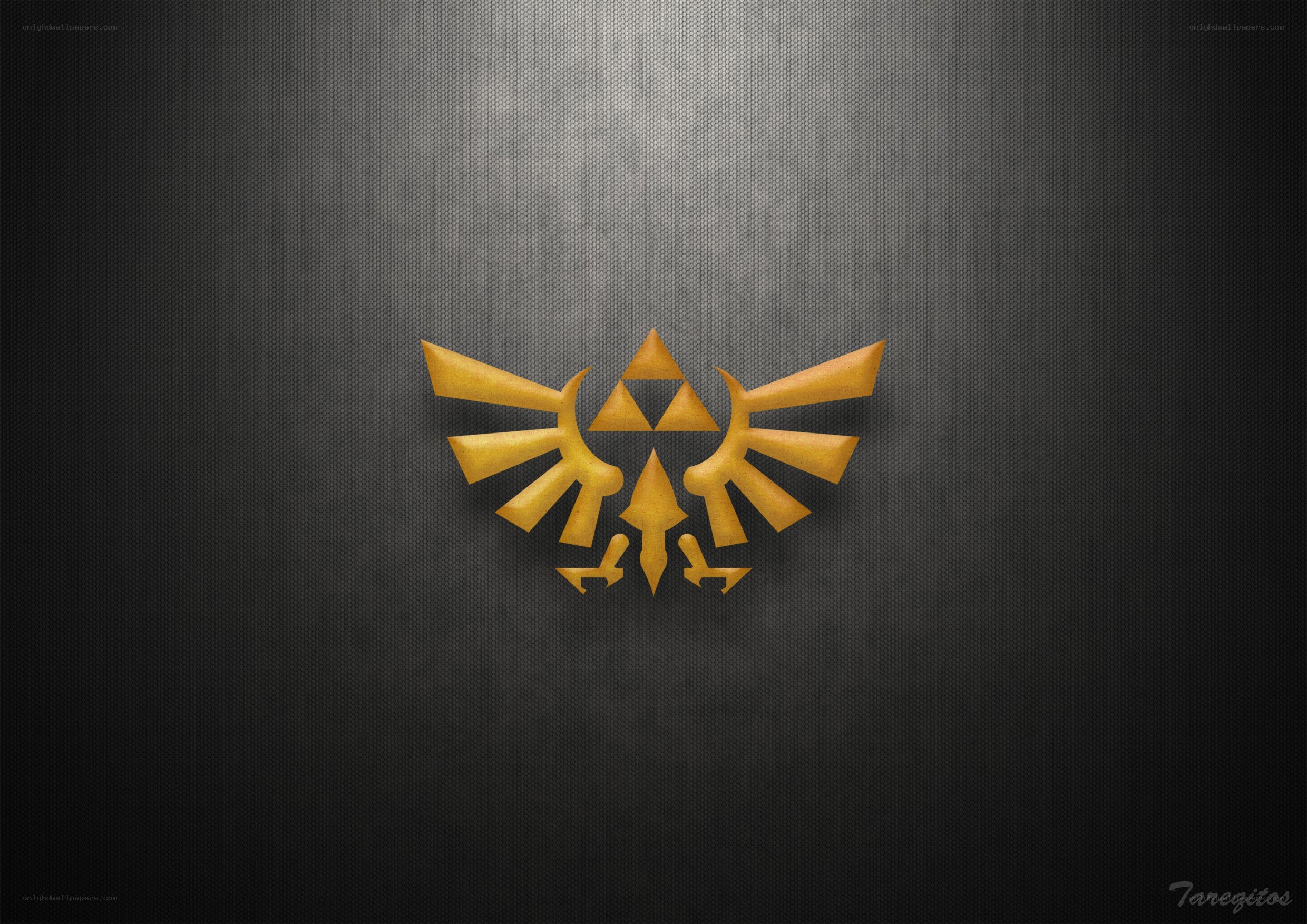 Triforce symbol on dark background