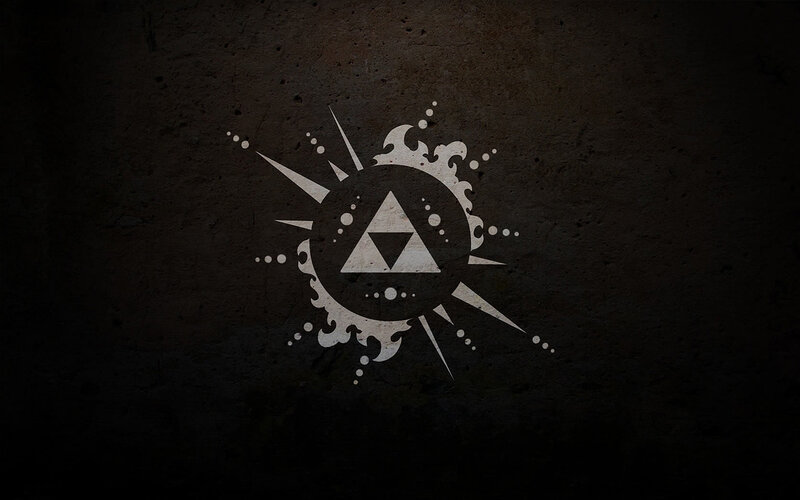 Triforce symbol on dark wall