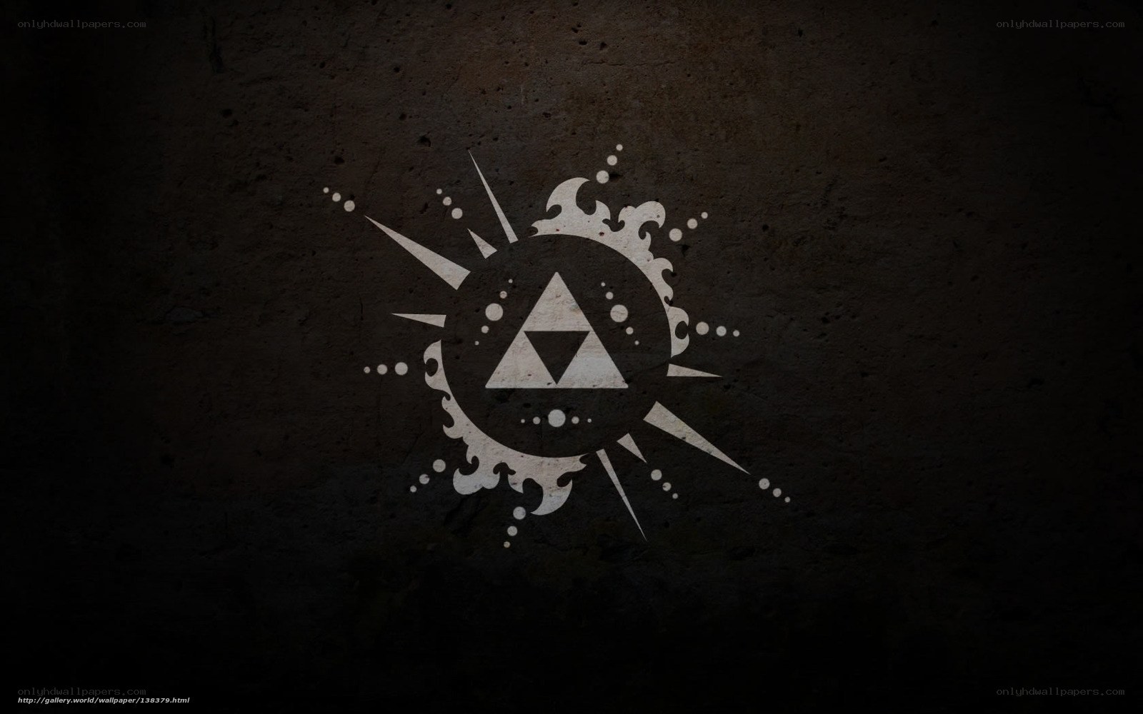 Triforce symbol on dark wall