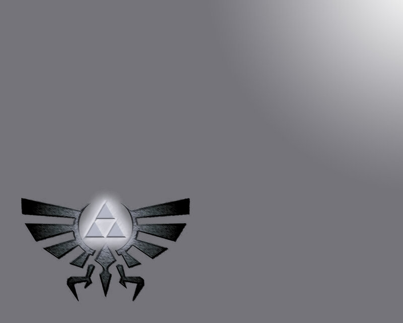Triforce symbol on gray background