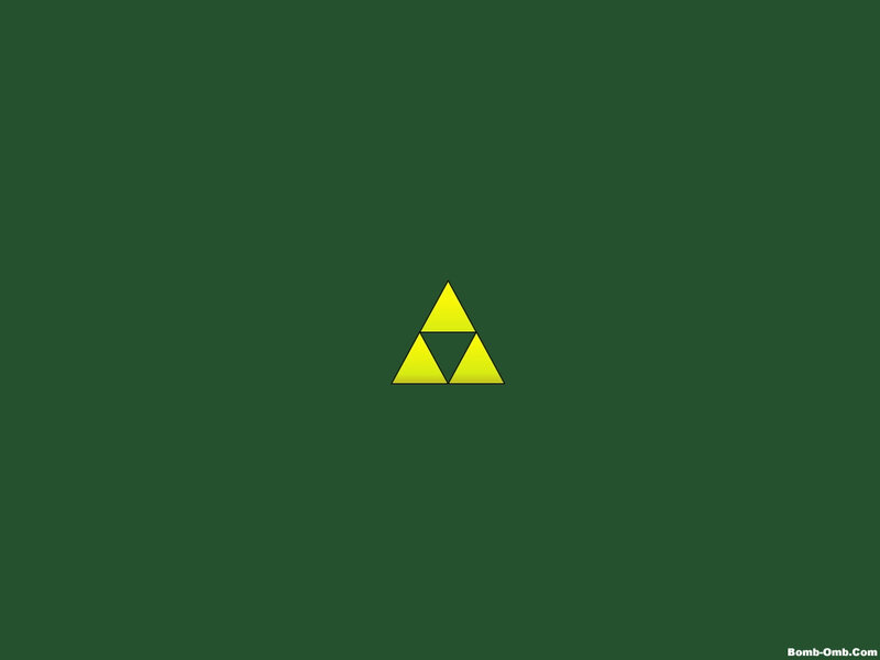 Triforce symbol on green