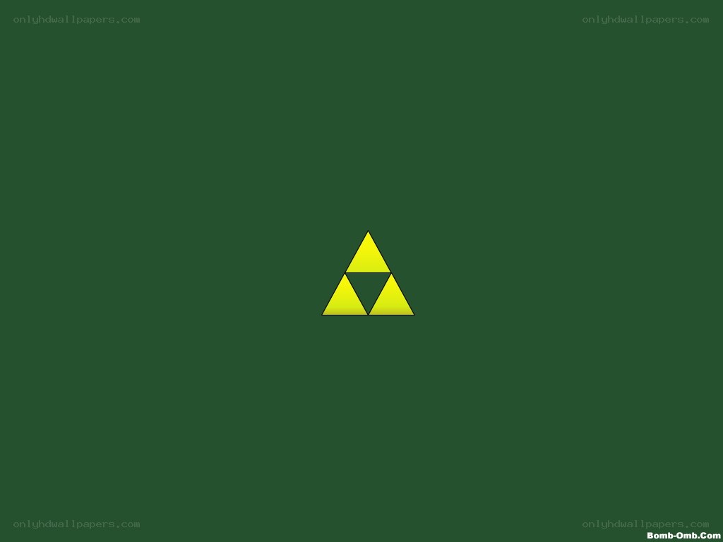 Triforce symbol on green