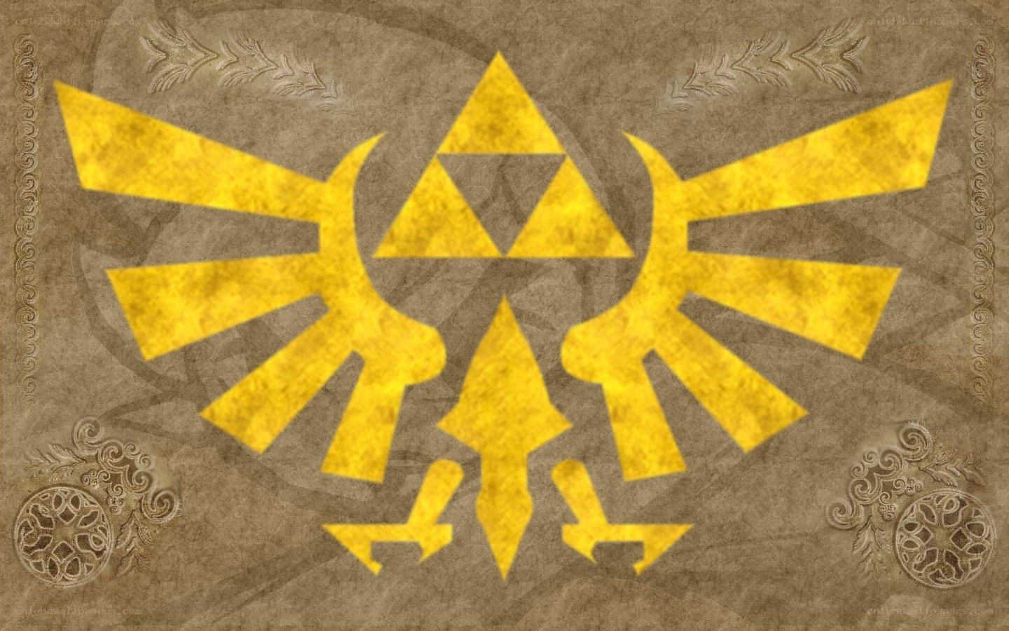 Triforce symbol on parchment