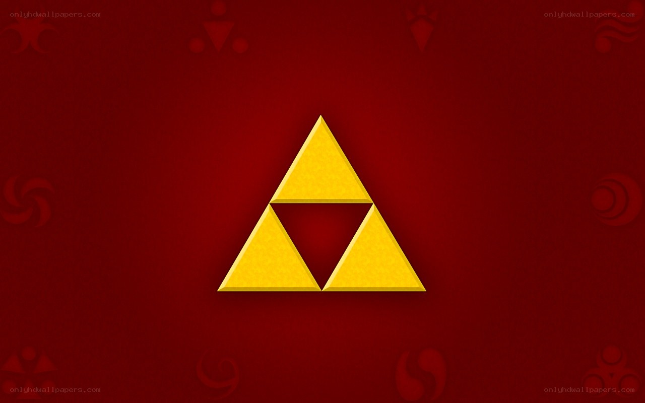 Triforce symbol on red background