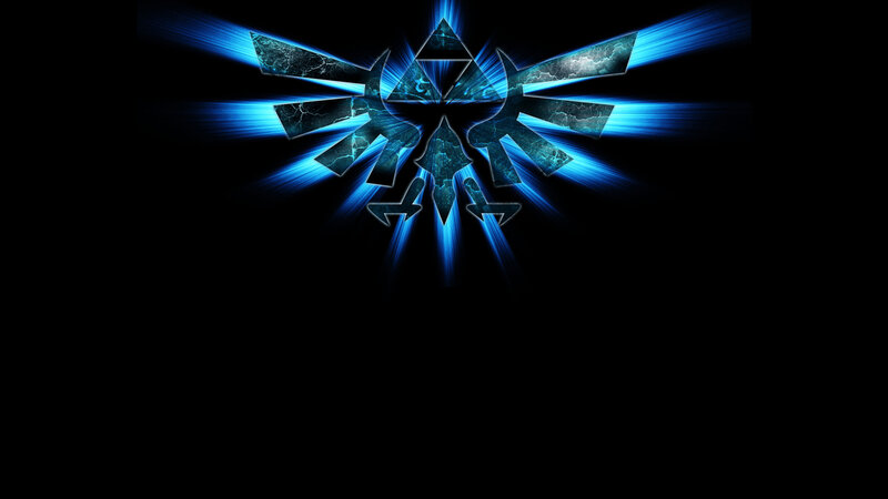 Triforce symbol with blue energy