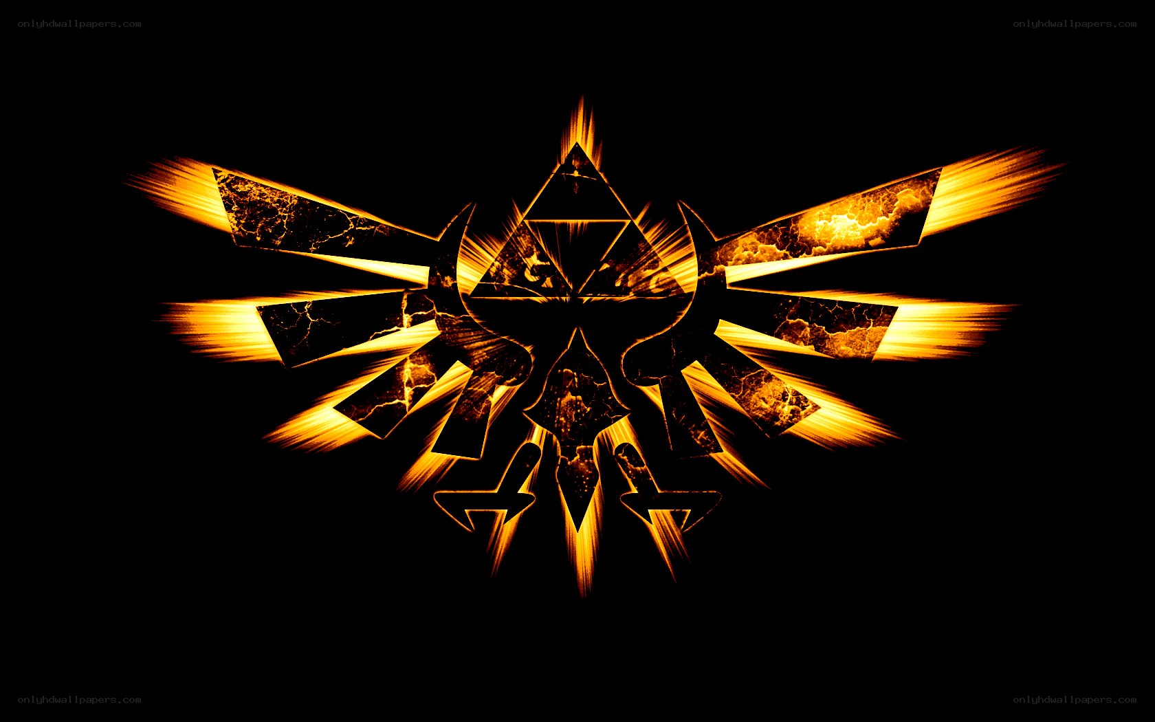 Triforce symbol with energy effect