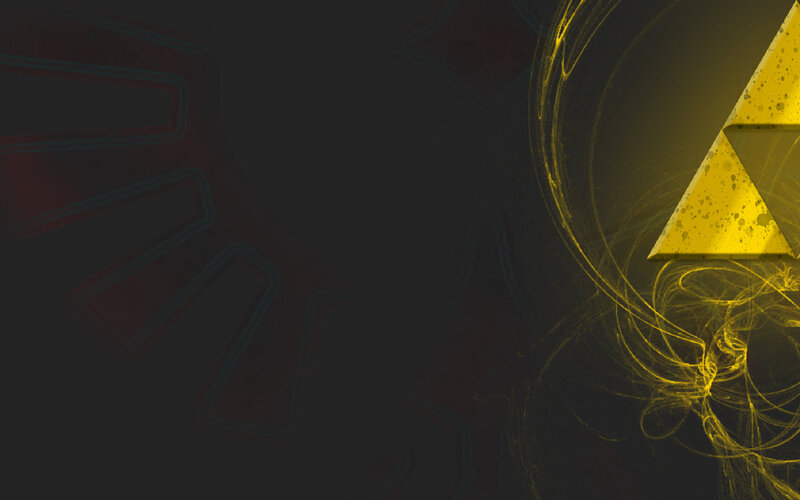 Triforce symbol with energy swirls
