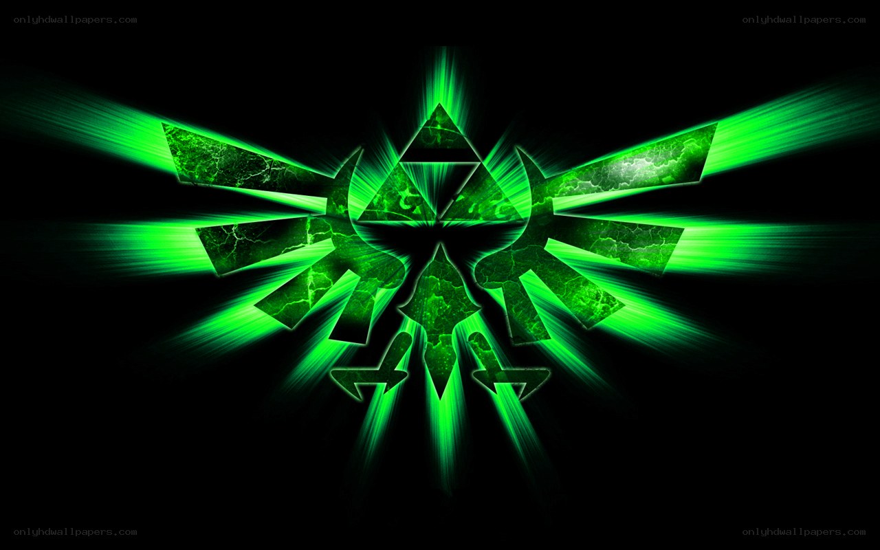 Triforce symbol with green glow