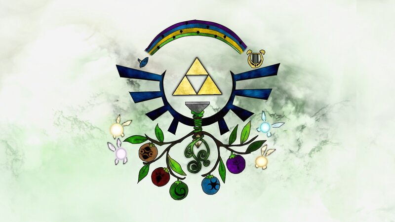 Triforce Symbol with Items