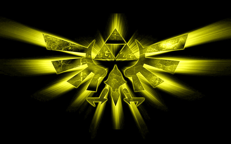 Triforce symbol with light rays