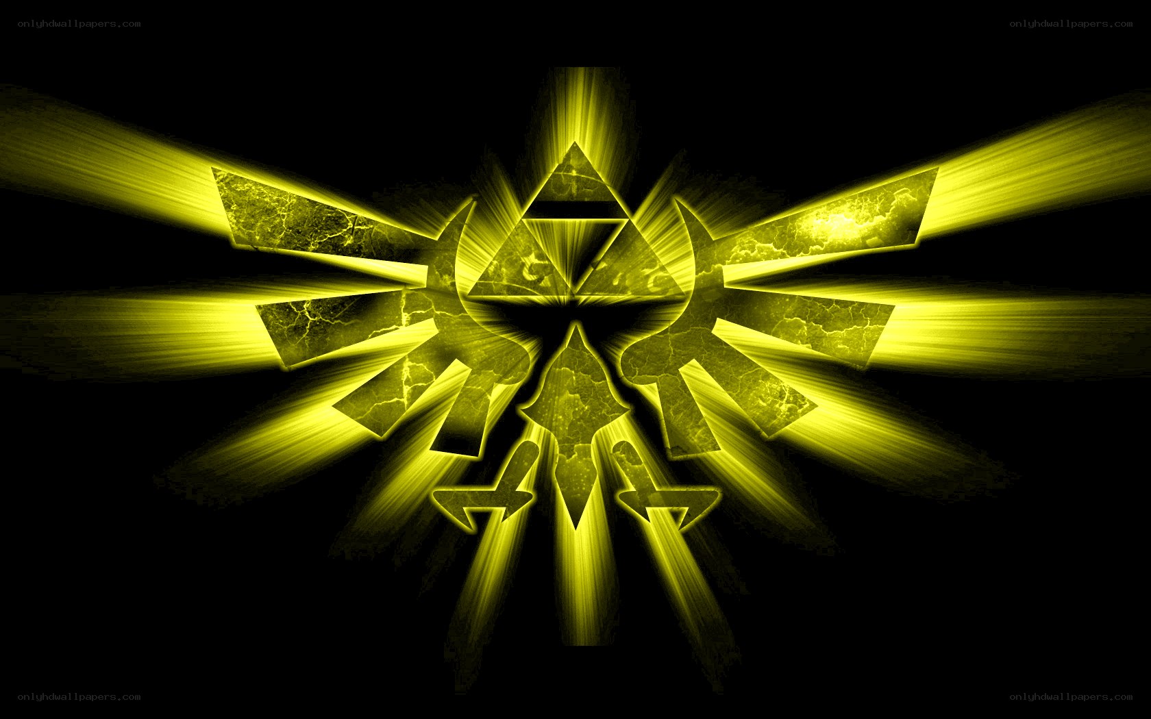 Triforce symbol with light rays