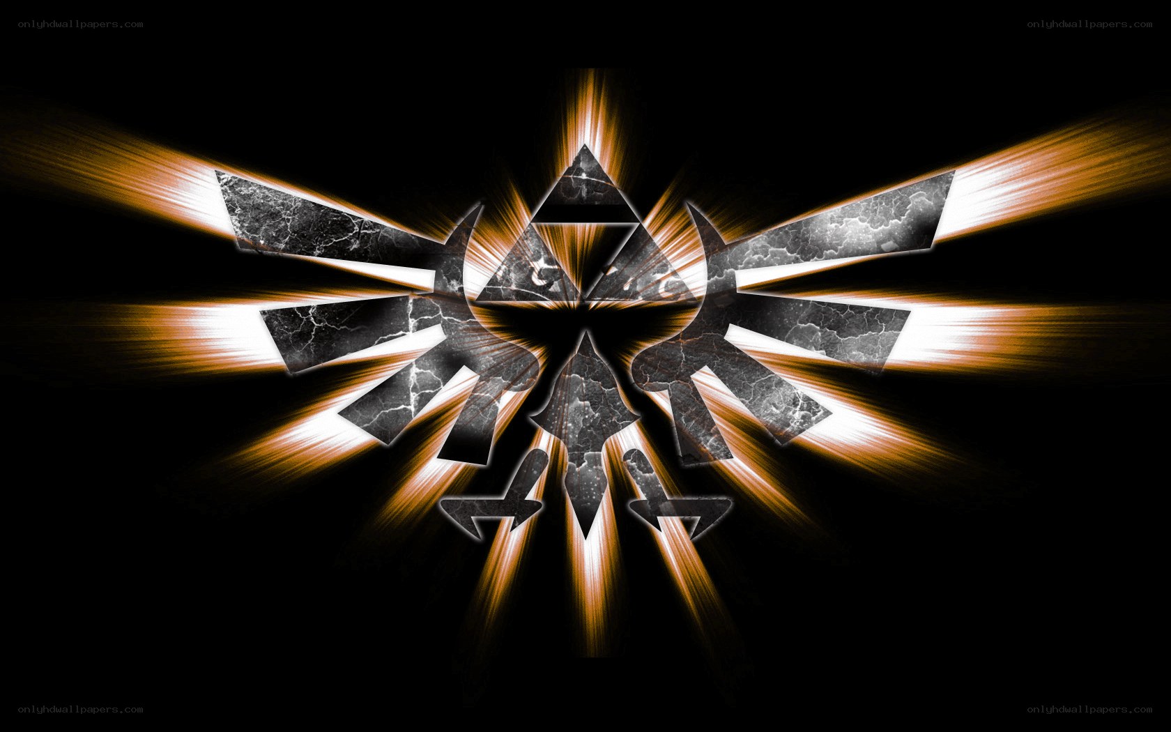 Triforce symbol with light rays