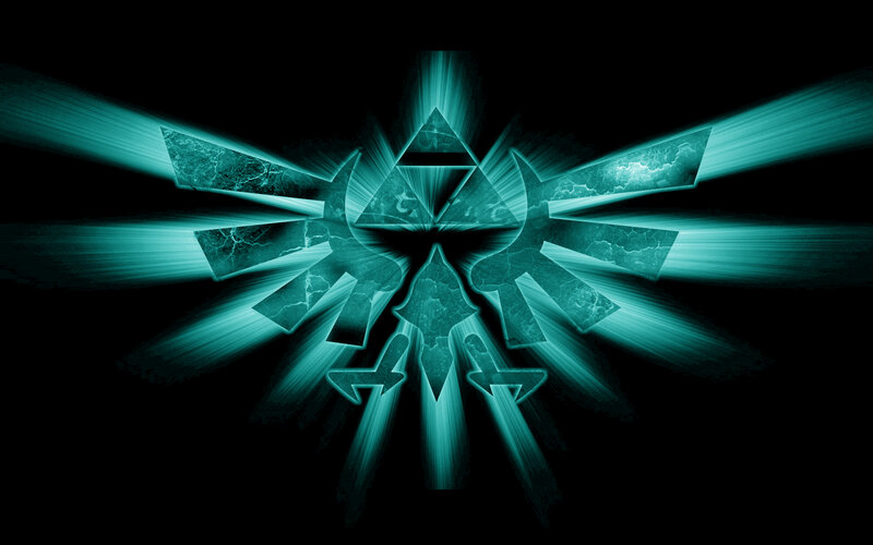 Triforce symbol with light rays