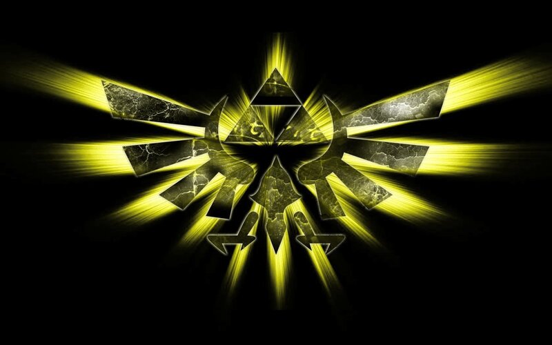 Triforce symbol with light rays