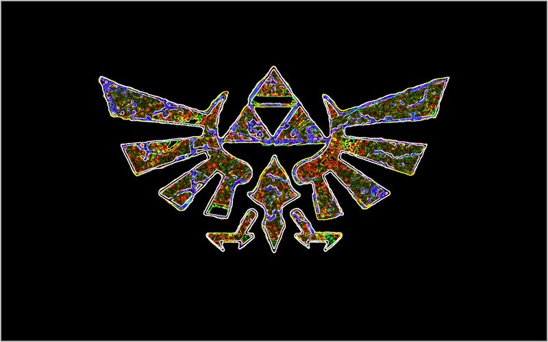 Triforce symbol with neon effect