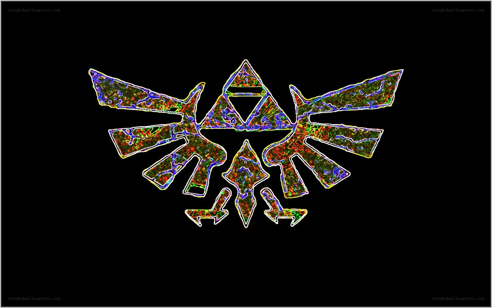 Triforce symbol with neon effect