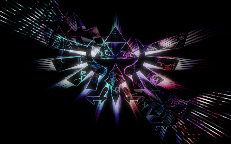 Triforce symbol with neon effects
