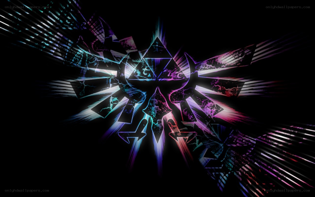 Triforce symbol with neon effects