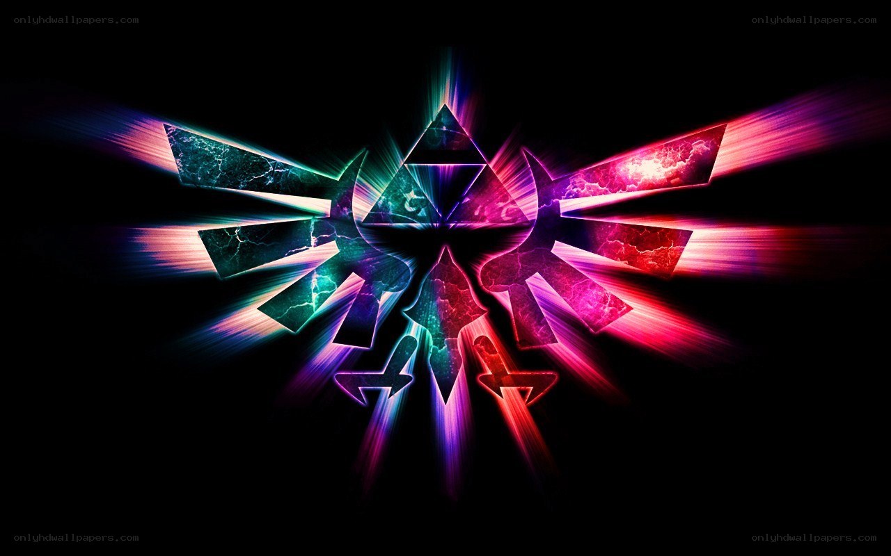 Triforce symbol with neon lights
