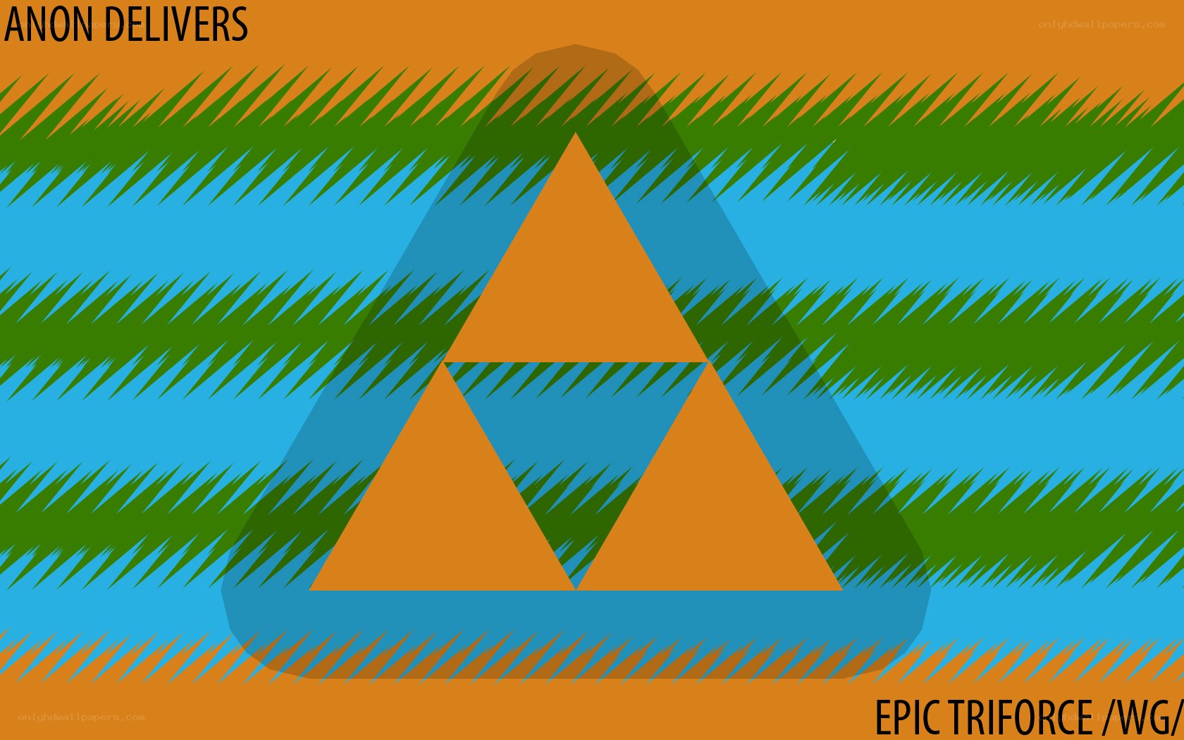 Triforce symbol with patterned background