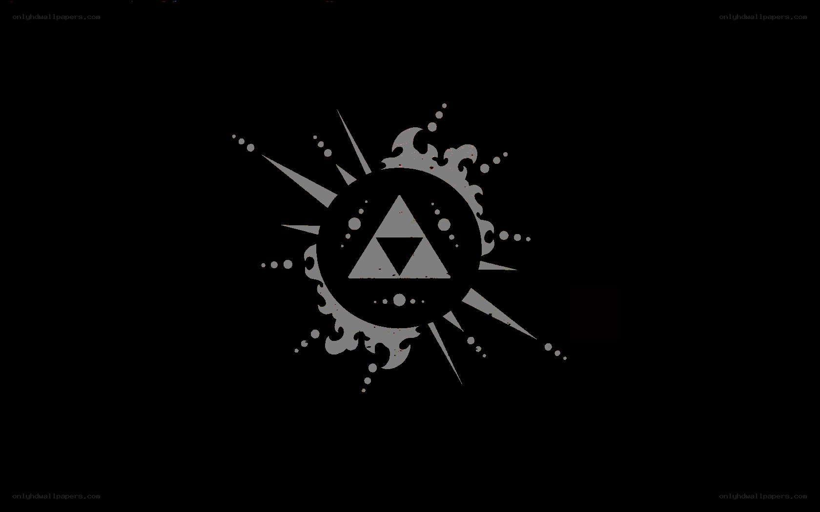 Triforce symbol with splatter effect