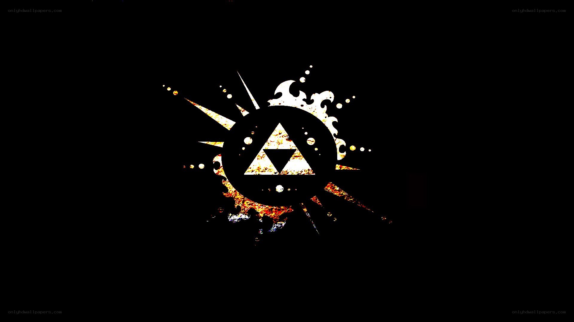 Triforce symbol with splatter effect