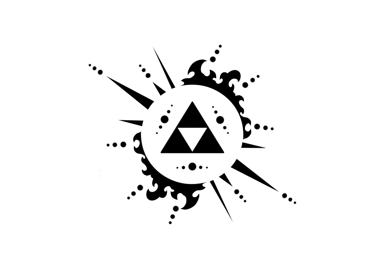 Triforce symbol with sunburst