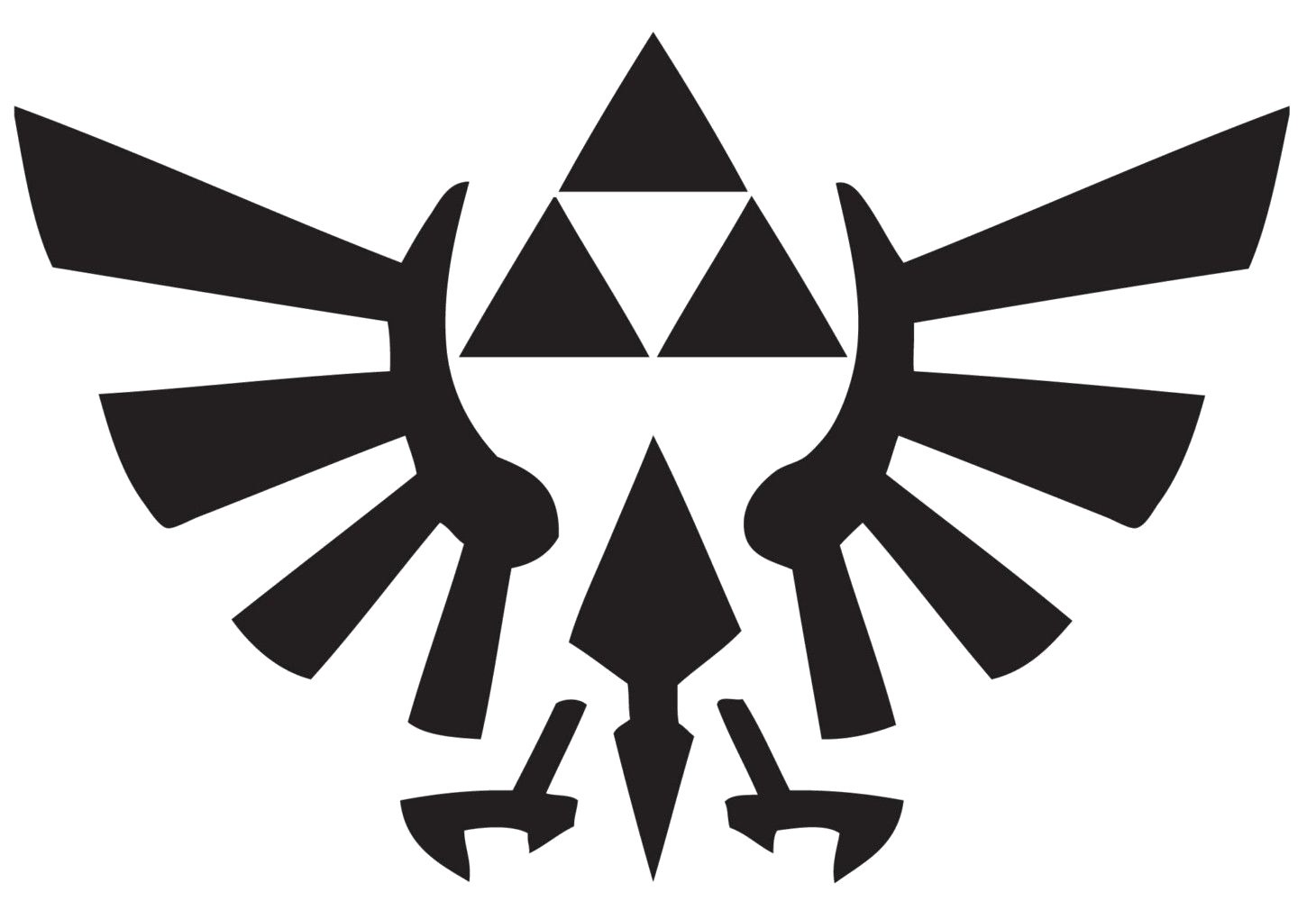 Triforce symbol with wings
