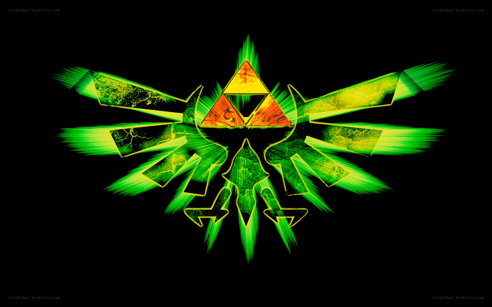Triforce symbol with wings