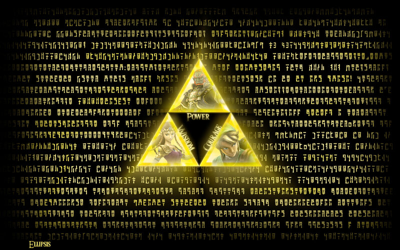 Triforce with Hyrule characters