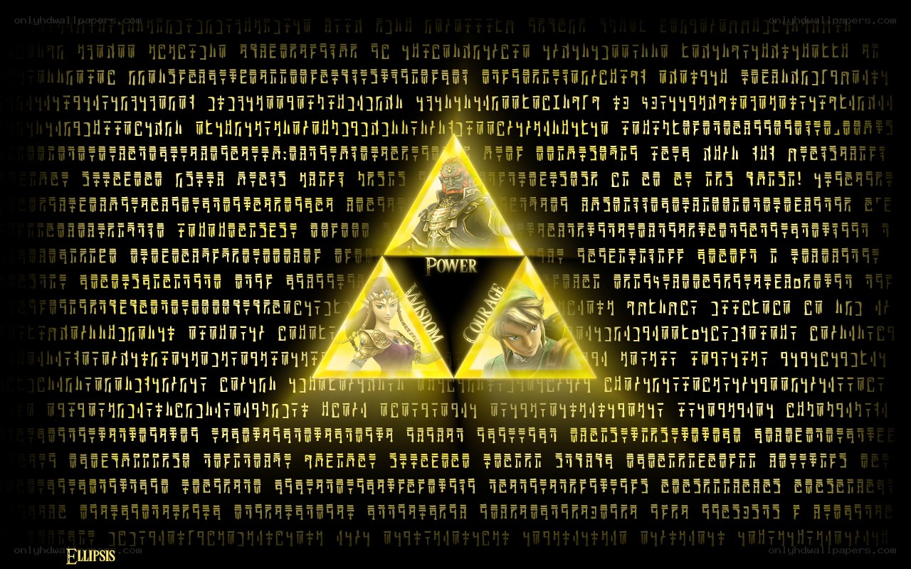 Triforce with Hyrule characters