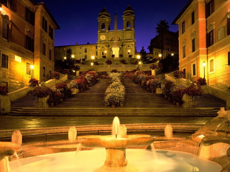 Trinita dei Monti at night