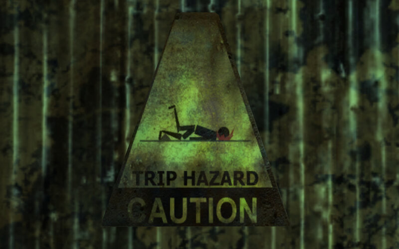 trip hazard caution sign
