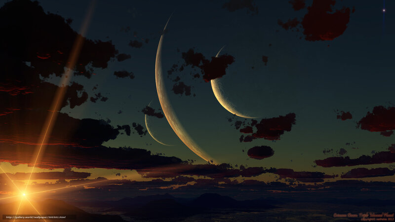 Triple Moons at Dawn
