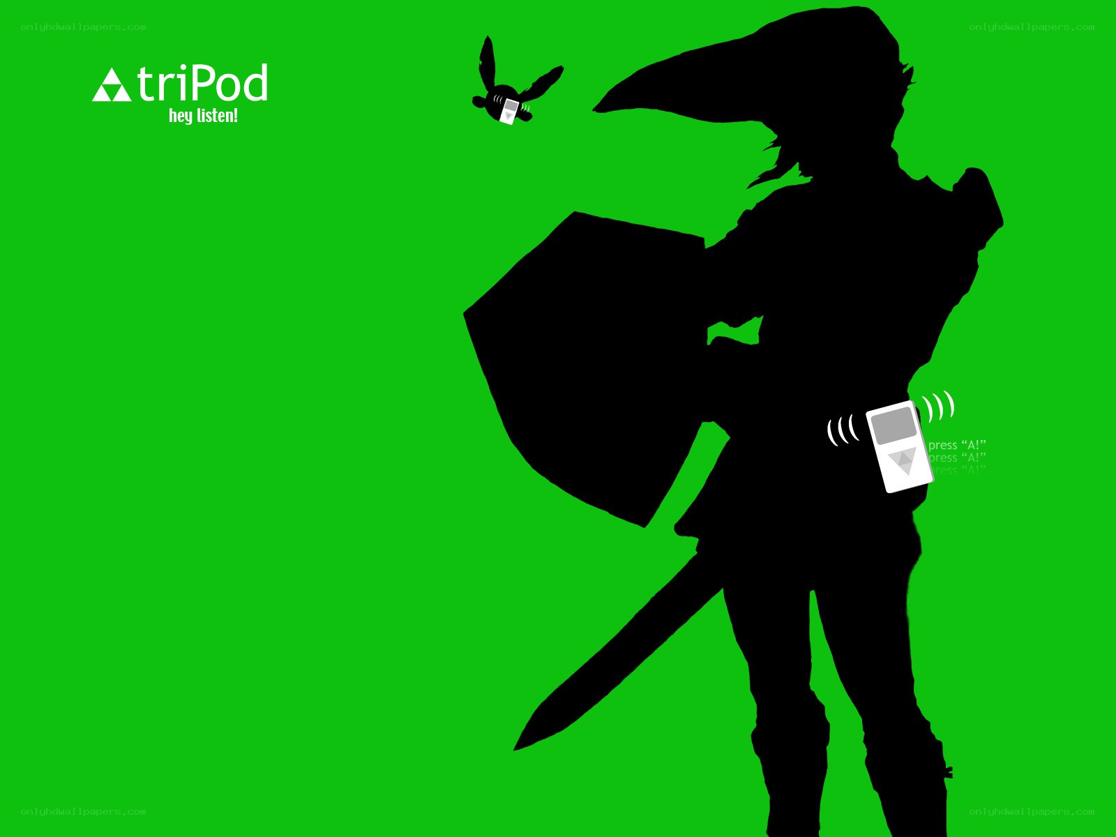 triPod ad with Link silhouette