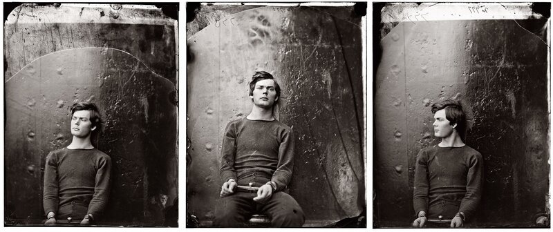 triptych of a man in a studio