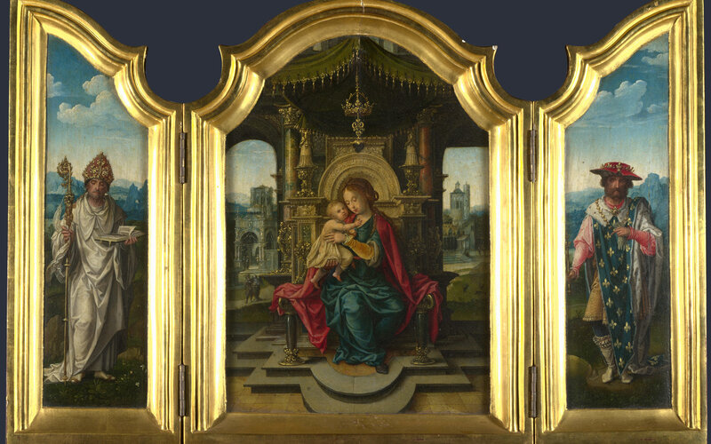Triptych with Madonna and saints