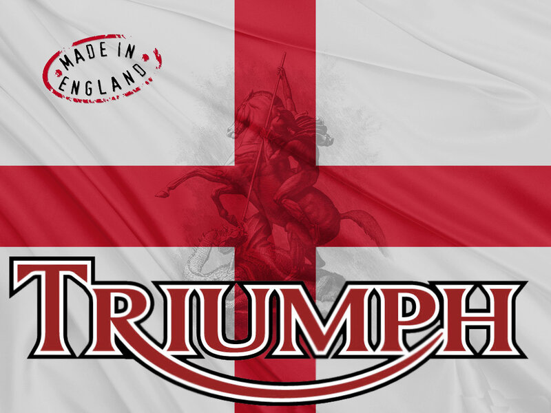 Triumph logo on St George's flag