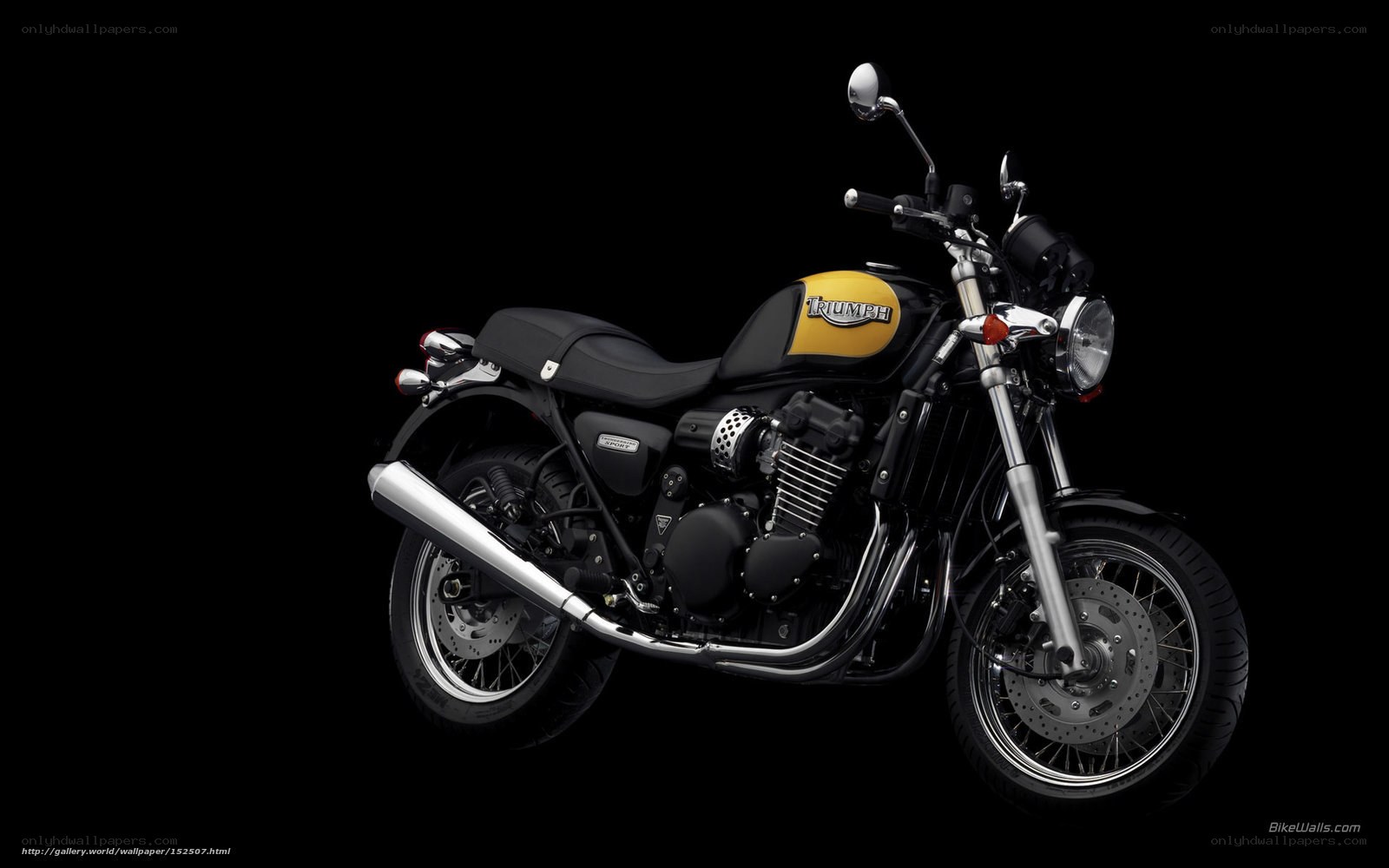Triumph motorcycle on black