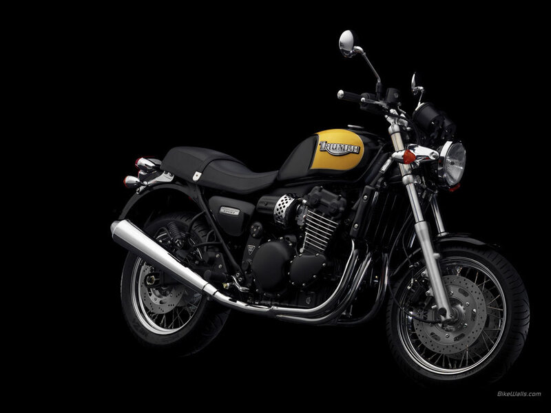 Triumph motorcycle on black