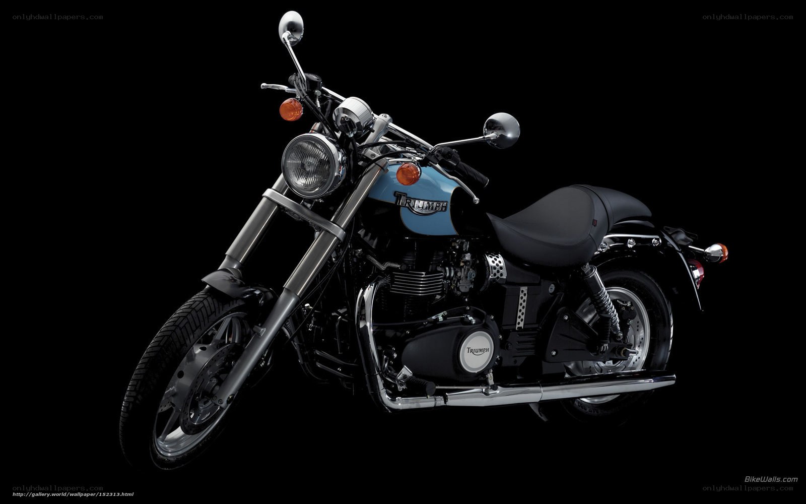 Triumph motorcycle on black