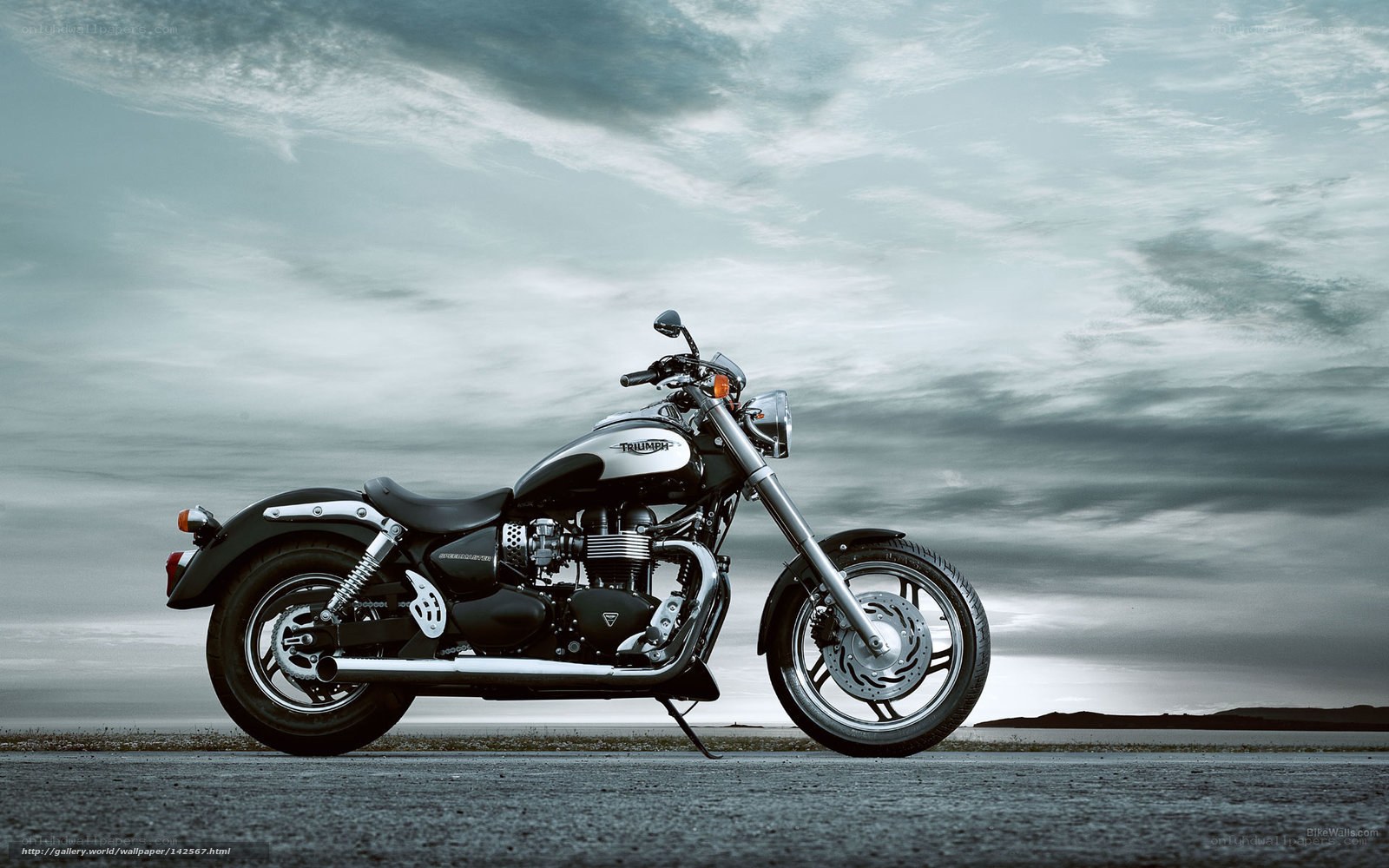 Triumph motorcycle on coastal road