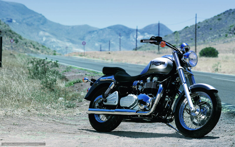 Triumph motorcycle on roadside