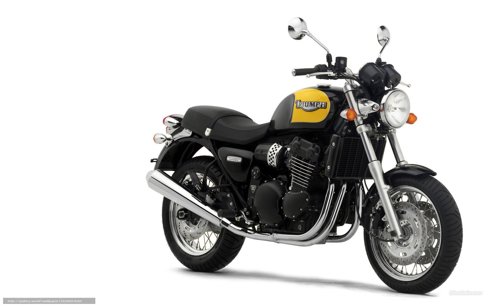 Triumph motorcycle on white background
