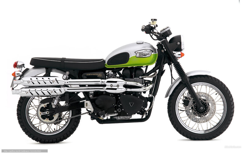 Triumph Scrambler Motorcycle — Silver, Neutral, Photograph