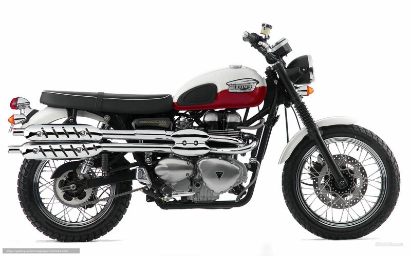 Triumph Scrambler Motorcycle — White, Neutral, Photograph
