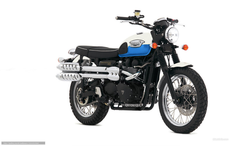 Triumph Scrambler Motorcycle — White