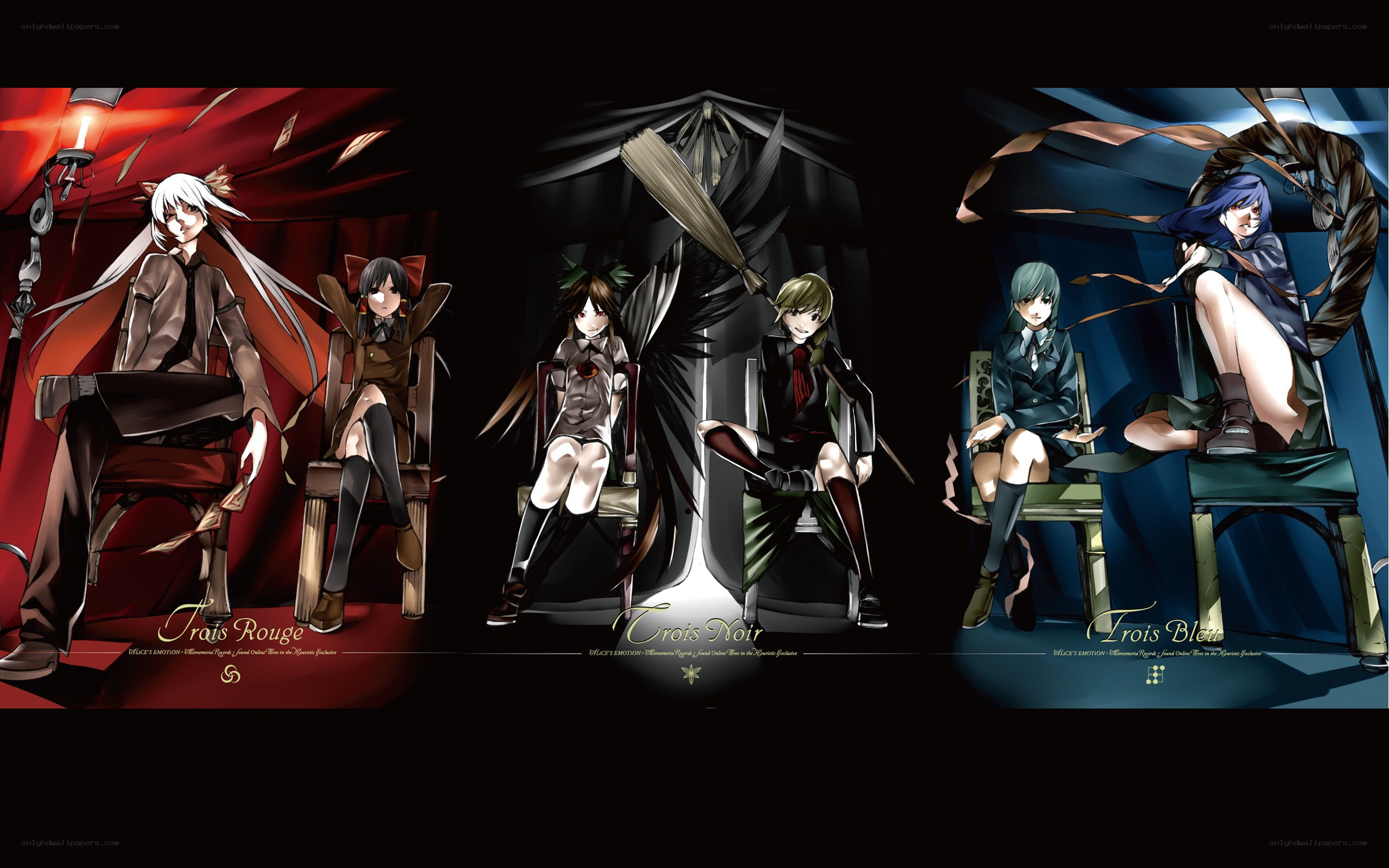 Trois Rouge Noir Bleu characters