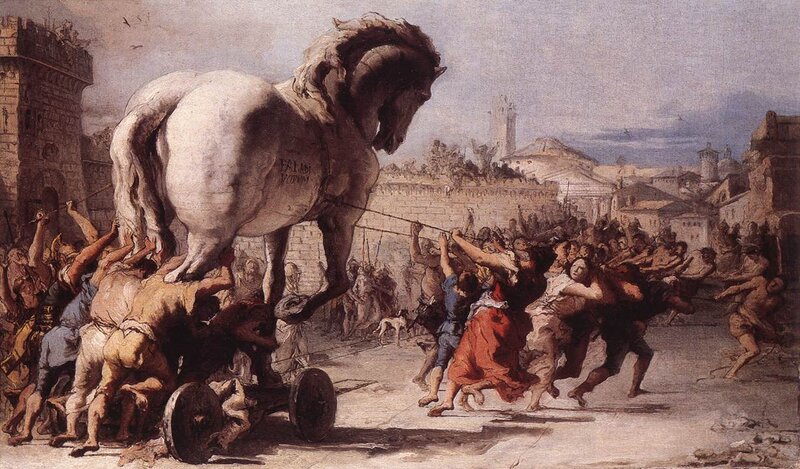 Trojan Horse Being Pulled
